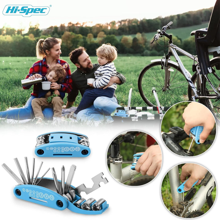 Hi-Spec 48-tlg. Blaues Werkzeugset in Werkzeugkoffer Freizeit-Set für Fahrradreparatur und Camping p