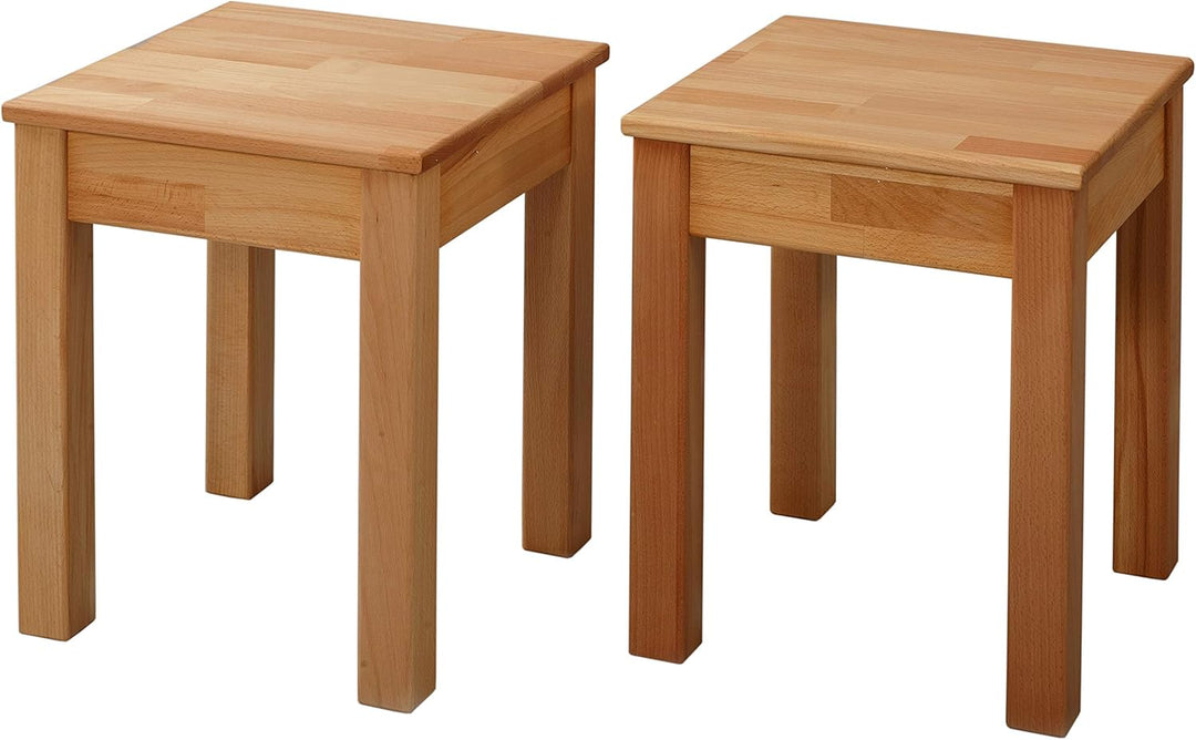 Krok Wood Hocker Tomas aus Massivholz 35x35x45 cm (Buche, 1x ohne Eingriff) 1x ohne Eingriff Buche,