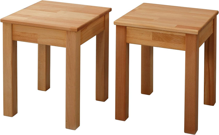 Krok Wood Hocker Tomas aus Massivholz 35x35x45 cm (Buche, 1x ohne Eingriff) 1x ohne Eingriff Buche,