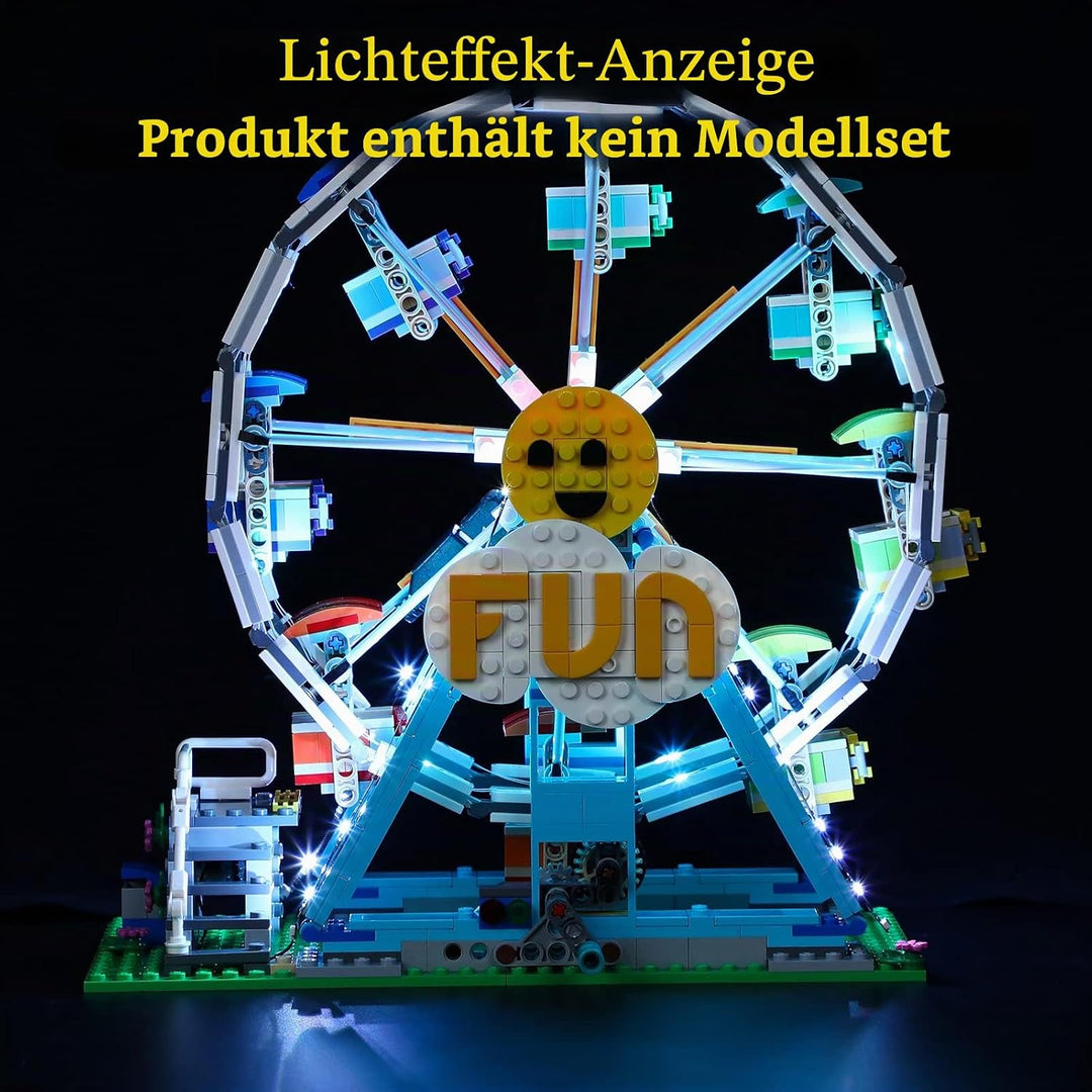 GEAMENT LED Licht-Set (Fernbedienung) Kompatibel mit Lego Riesenrad (Ferris Wheel) - Beleuchtungsset