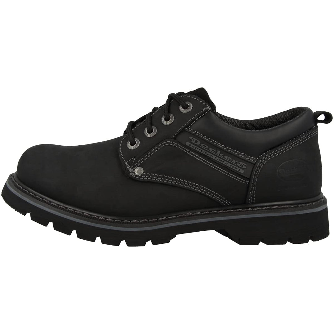 Dockers by Gerli Herren Schnürstiefeletten, Männer Schnürschuhe 40 EU Schwarz 100, 40 EU Schwarz 100
