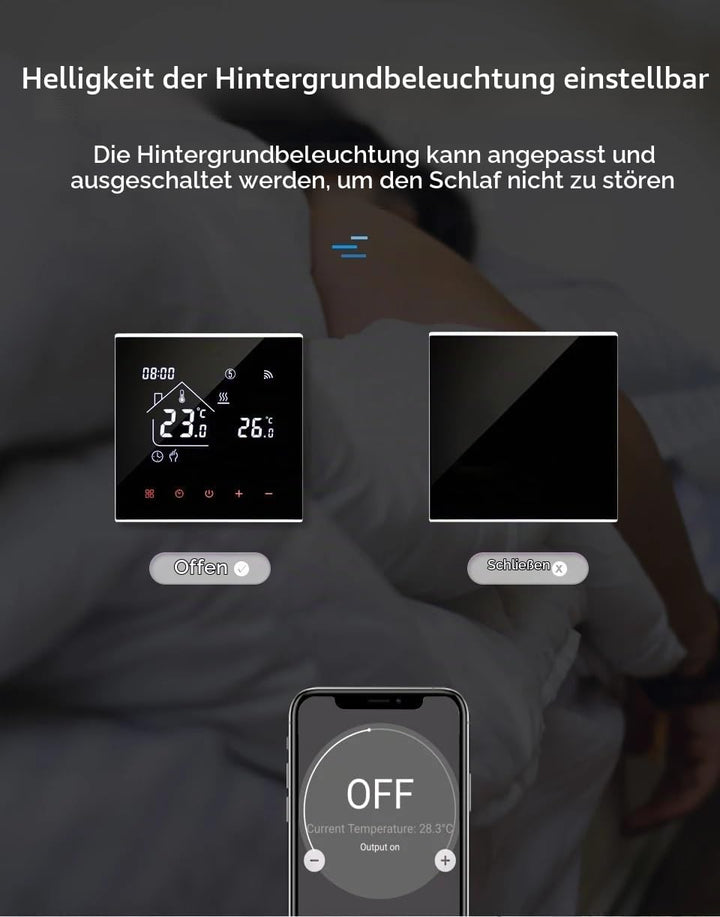 RKHK M4 Thermostat-Smart Wi-Fi Raumthermostat für Wasser, Fussbodenheizung, Digitale Heizungsthermos