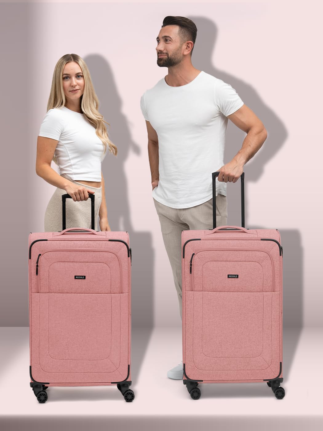 REDOLZ Weichschalen Koffer für Damen & Herren | Leichter Trolley 77 cm mit 4 Doppelrollen & TSA-Schl