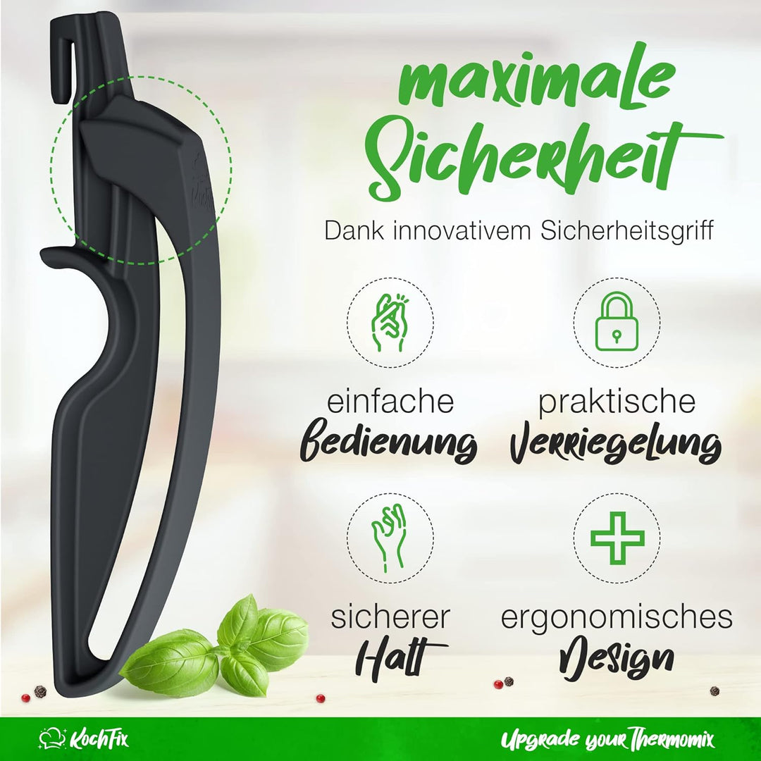 NEU: KochFix Griff für Thermomix Gareinsatz/Garkorb - Geeignet TM7, TM6, TM5, TM31 - Innovativer Zan