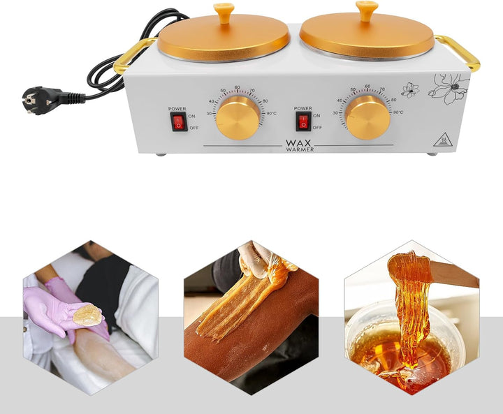 Wax Maschine Tragbar Warmwachsgerät 200W elektrischer Wachswärmer Gerät Wachsschmelzer Doppel Wachsg