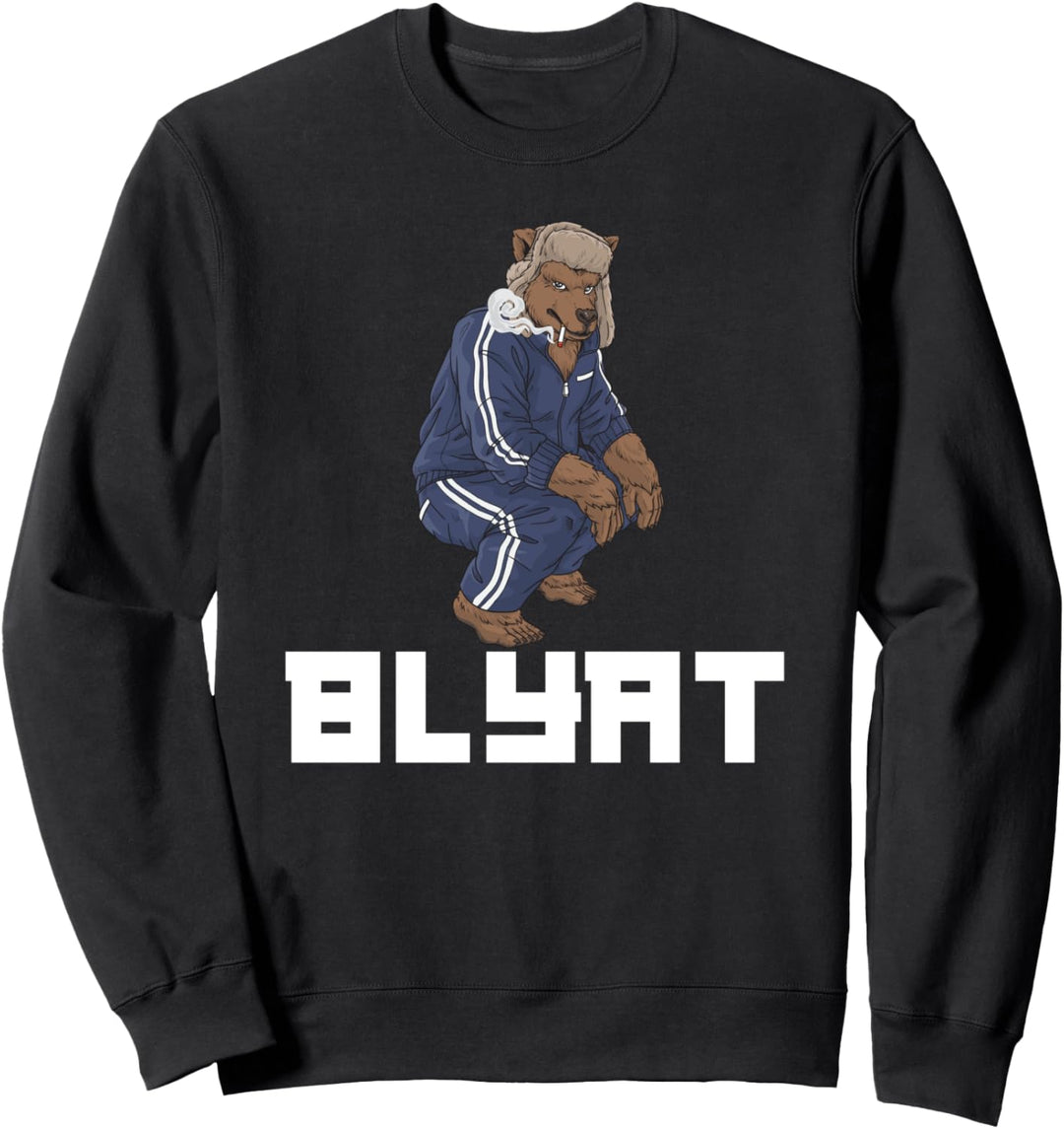Lustiges Russland Bär Russenhocke Russen Blyat Sweatshirt