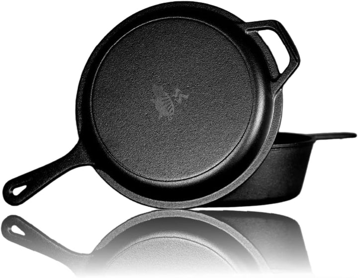 Grillschweine Cooker 2126-2 in 1 gusseisener Multikocher: Kochtopf und Bratpfanne - geeignet für Gri