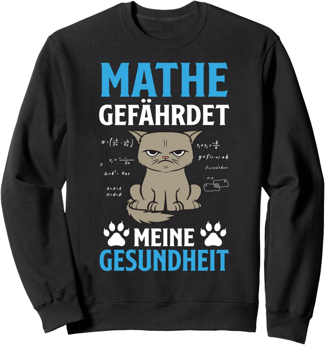 Mathe gefährdet meine Gesundheit Anti Mathe Katze Mathematik Sweatshirt