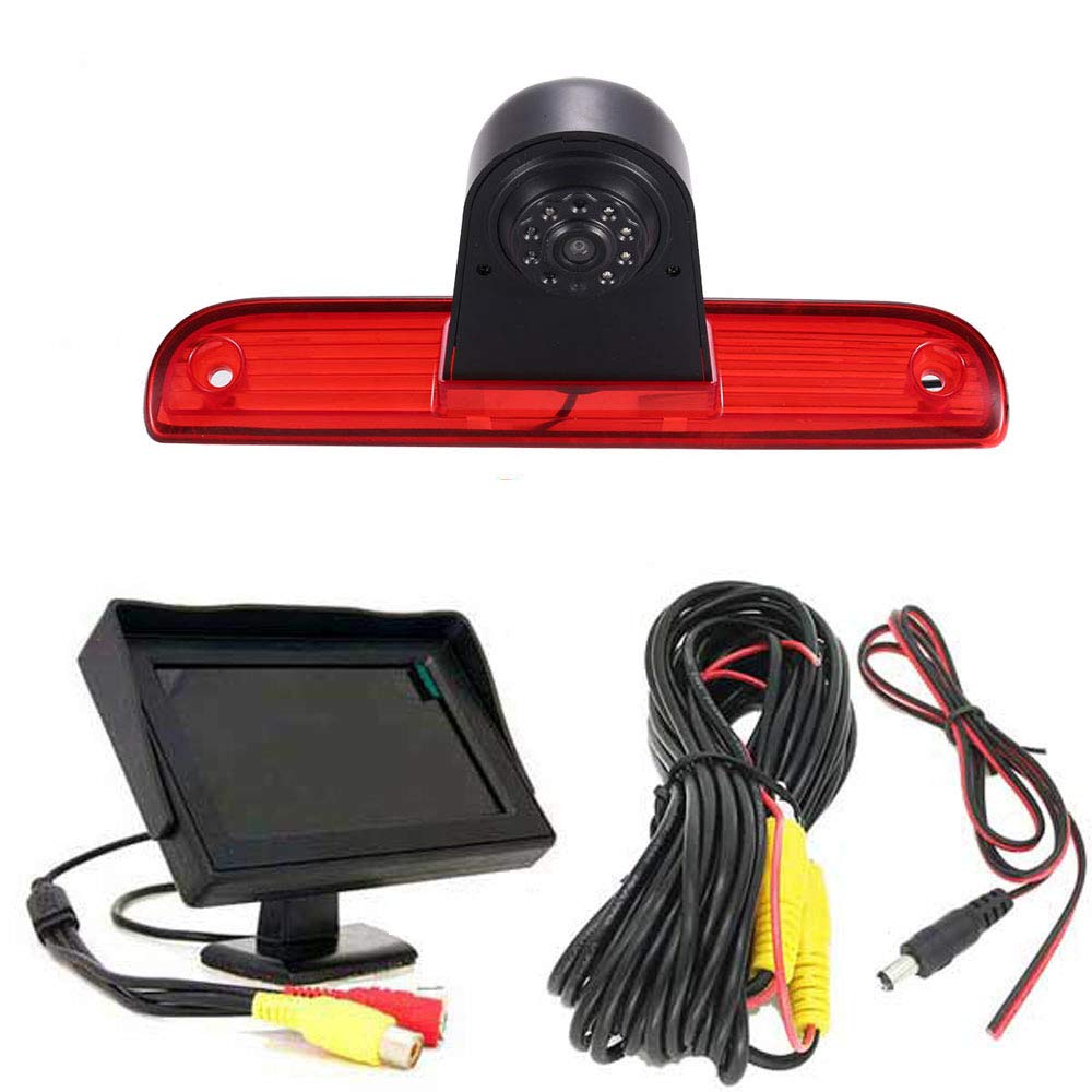 Bremsleuchte Rückfahrkamera + 4.3 Zoll TFT LCD Farbdisplay Auto Monitor, IR Nachtsicht Auto Rückfahr