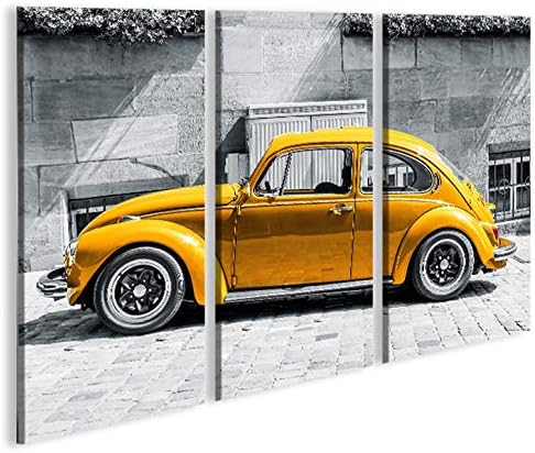 islandburner Bild Bilder auf Leinwand Käfer Kult Auto Beetle 3p XXL Poster Leinwandbild Wandbild Dek