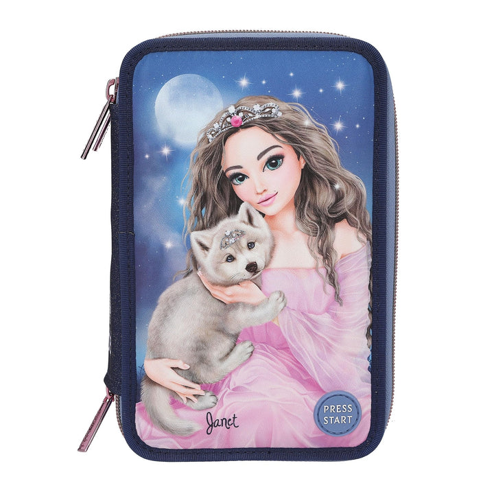 TOPModel 3-Fach Federtasche LED WOLF inkl. Stifte