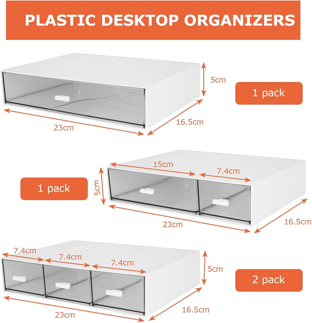 MUXHEL Stapelbarer Schreibtisch-Organizer mit 9 Schubladen, 4-tier Aufbewahrungsbox Kunststoff, Schu