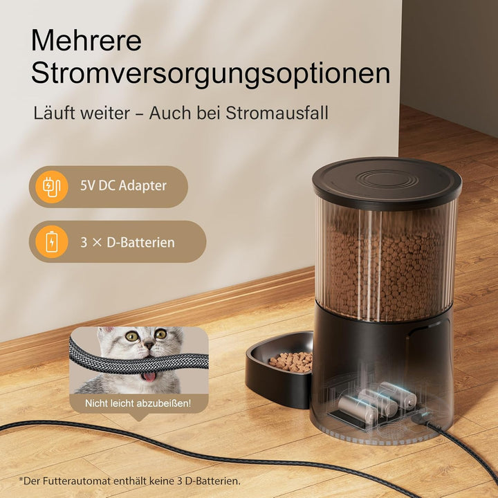 IMIPAW Futterautomat Katze, 5G | 2.4G WiFi Katzenfutter Automat, APP-Steuerung Futterspender für Kat