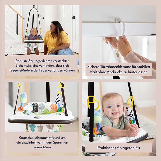 Graco Bumper Jumper™ Türhopser für Babys, ab ca. 6 bis 12 Monate (max. 12 kg), bunt, Up & Away
