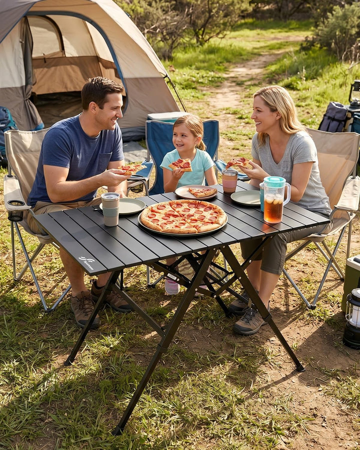 Sportneer Campingtisch Klappbar– Aluminium Rolltop Tisch mit 3-Fach höhenverstellbaren Verriegelungs
