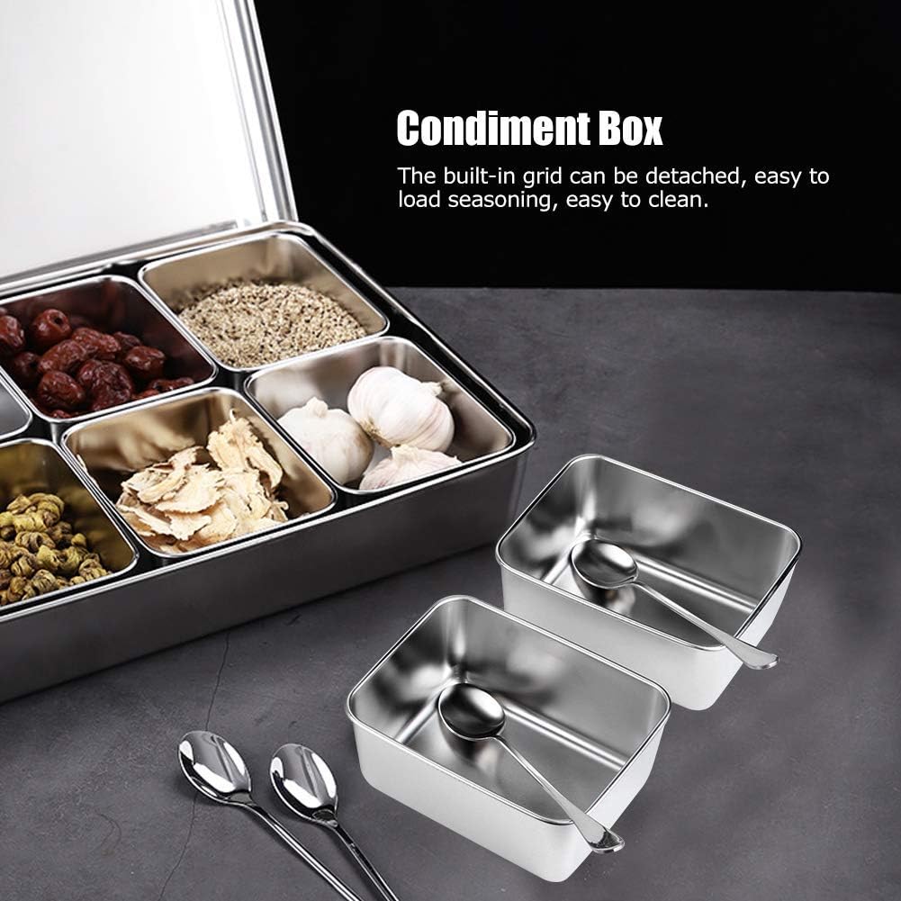 Fdit 8 Raster Aluminium-Legierung Gewürzbox, Gewürzbehälter Gewürzglas Küchenutensilien für Gewürze,