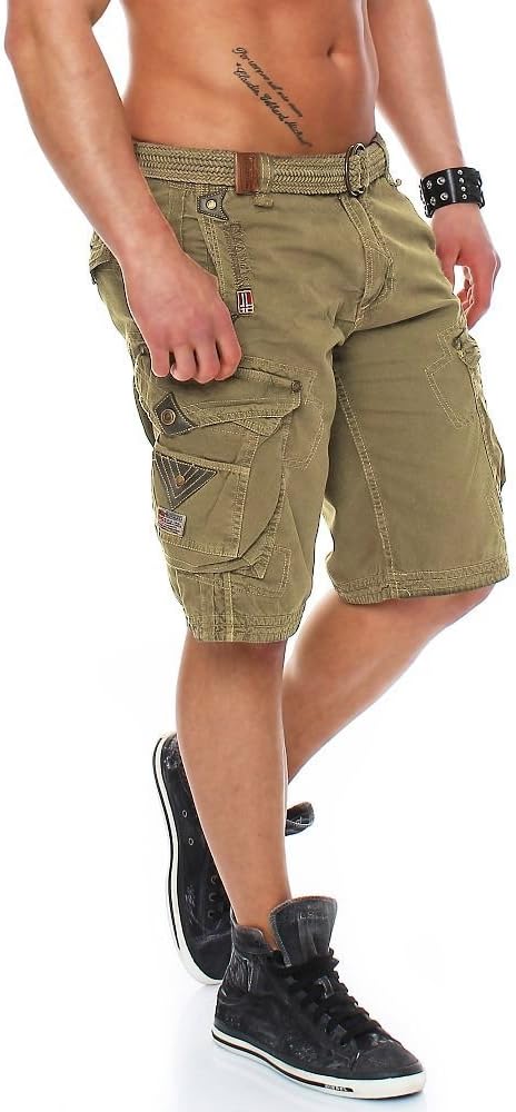 Geographical Norway Herren Kurzehose Perle Cargo Short Kurze Hose Bermuda M Khaki, M Khaki