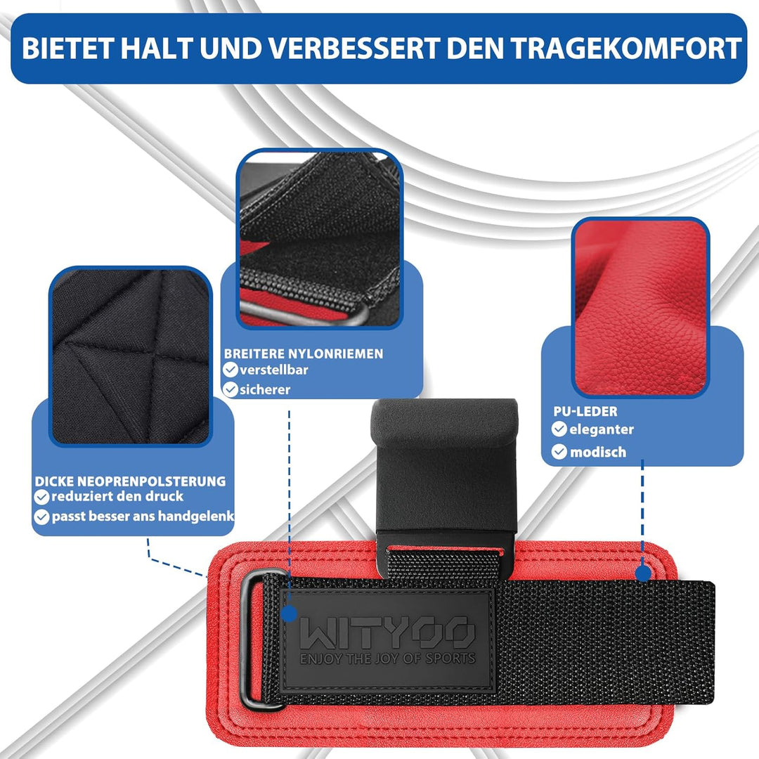 Zughilfen Haken Krafttraining, Fitness Powerlifting Weight Lifting Hook, Lifting Straps für Männer &