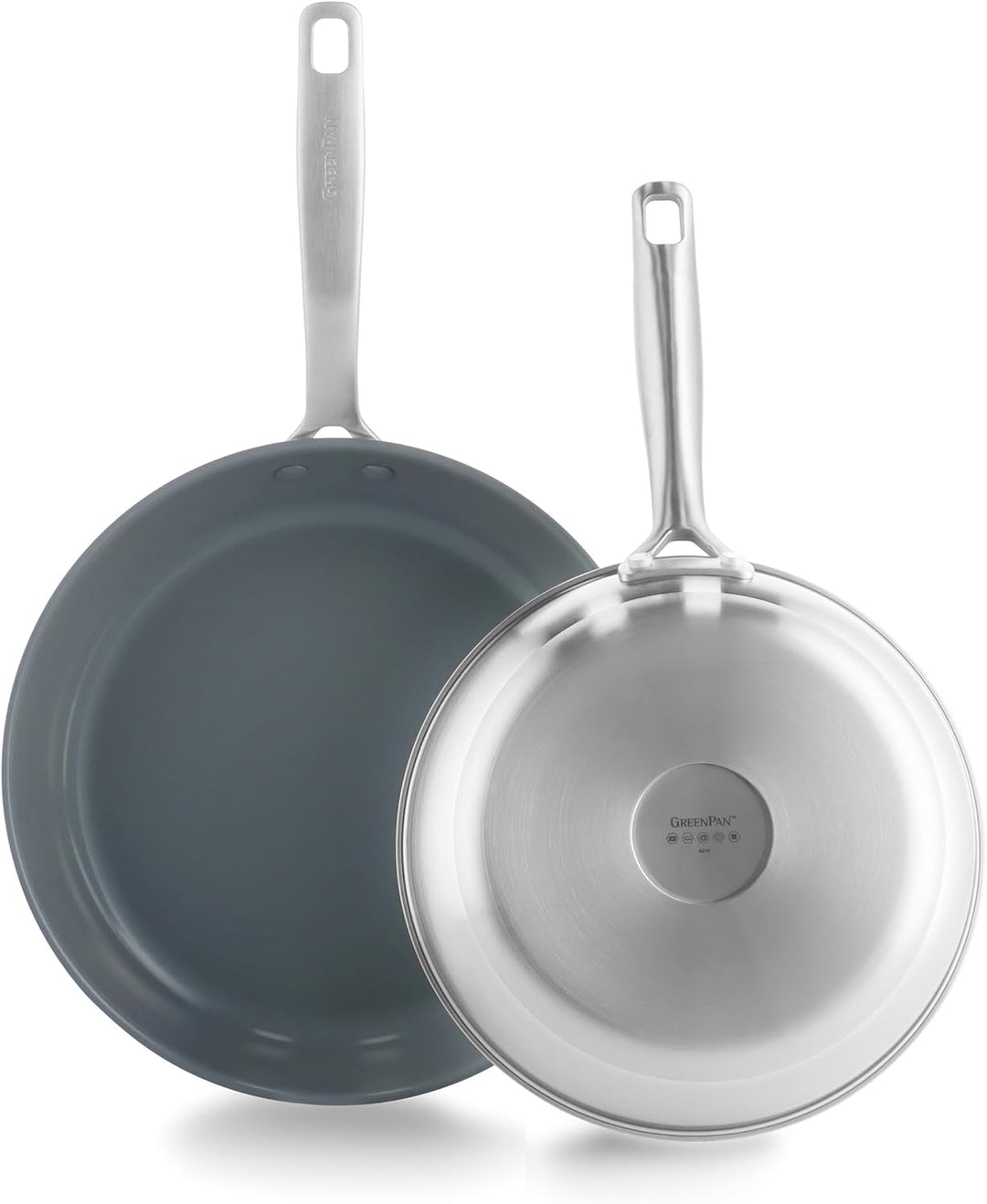 GreenPan Treviso Edelstahl Gesunde Antihaftbeschichtung aus Keramik Non-Stick 24cm & 28cm Bratpfanne
