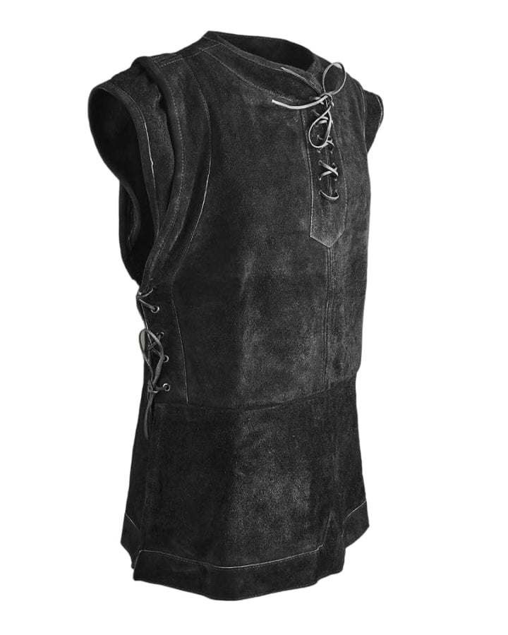 MYTHOLON Penda Lederwams Wildleder, schwarz, L-XL XL Schwarz, XL Schwarz