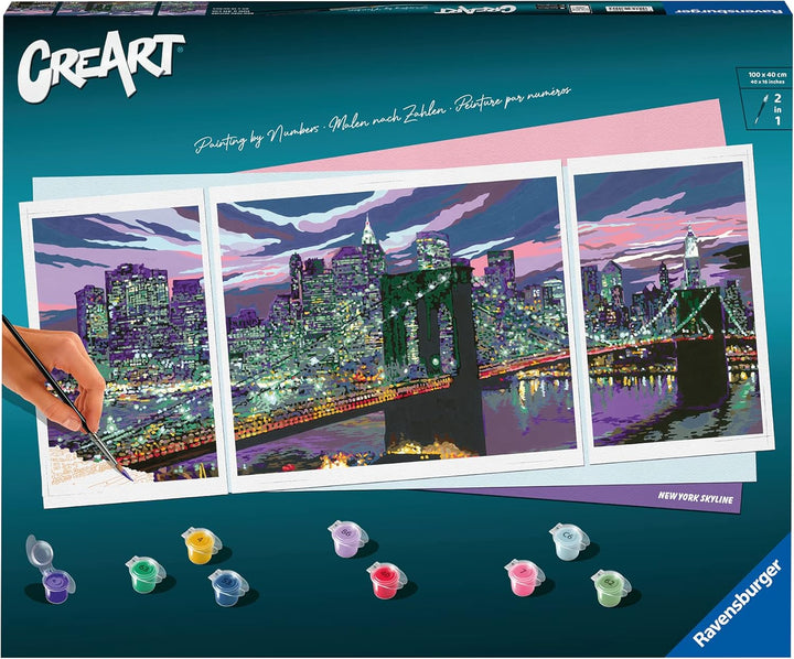 Ravensburger CreArt 23551 - Skyline von New York - Triptychon Malen nach Zahlen Erwachsene, DIY Mals