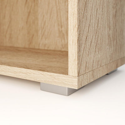 Casaria® Bücherregal 77x60x28cm Eiche Holz 2 Fächer Boden Höhenverstellbar 150kg Belastbarkeit Kipps