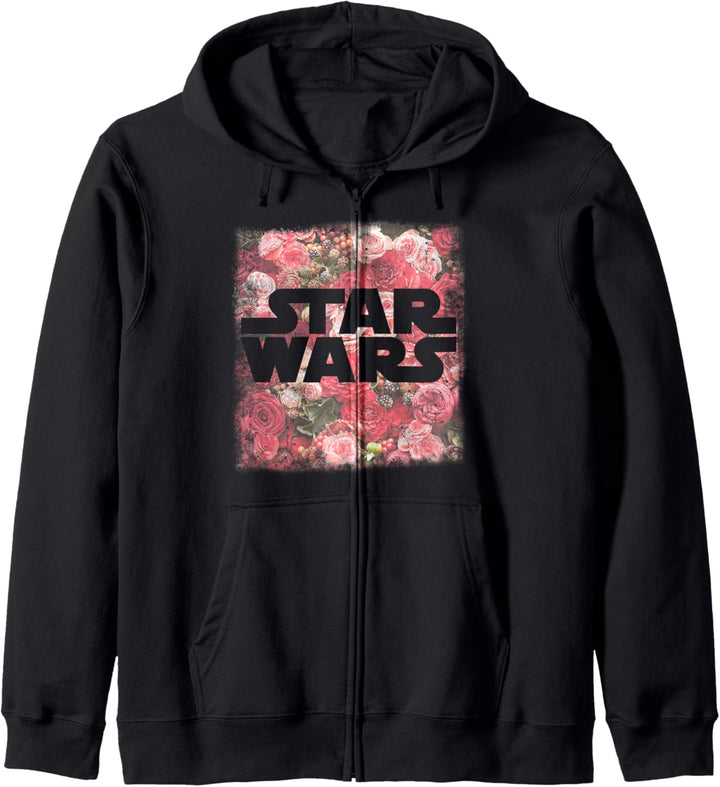 Star Wars Rose Floral Print Logo Fill Pattern Kapuzenjacke