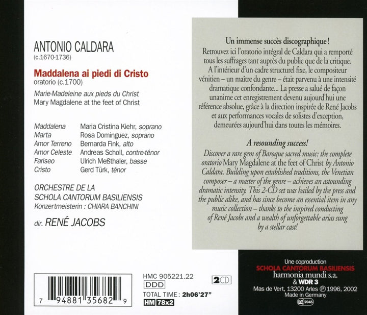 Maddalena Ai Piedi, Audio-CD
