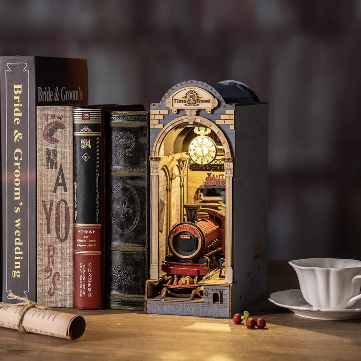 Rolife DIY Book Nook Kits Modell Holzbausatz, Unisex-Kinder, Bookshelf Insert Diorama Bookends, Book