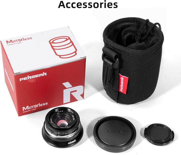 Pergear 25mm F1.7 Objektiv X Mount für Fujifilm, Manueller Fokus mit Grosser Blende Objektiv Fuji X