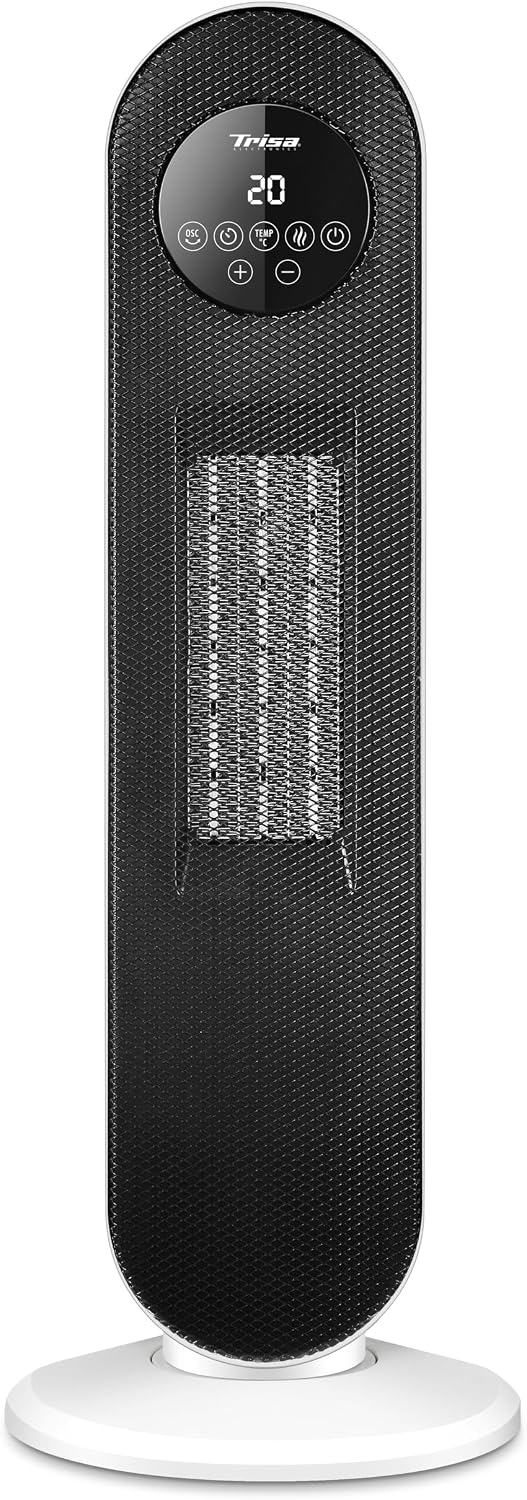 Trisa 2-in-1 Cozy Air Heizlüfter 2000W, Oszillation, 24 Std. Timer, Remote | 2000W, 40°C Max, Fernbe