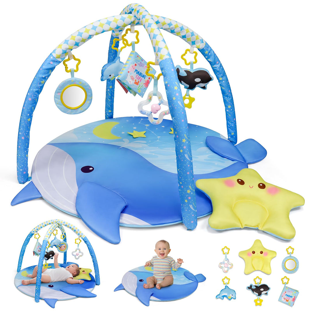 Dr.Rapeti Spieldecke mit Spielbogen, Spieldecke, Krabbeldecke mit Spielbogen, Padded Mat for Newborn