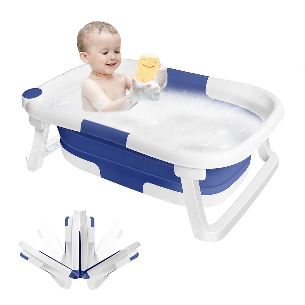OHMG Faltbare Badewanne für Kinder, Babybadewanne, tragbar, multifunktional, mit Ständer, mit Anti-R