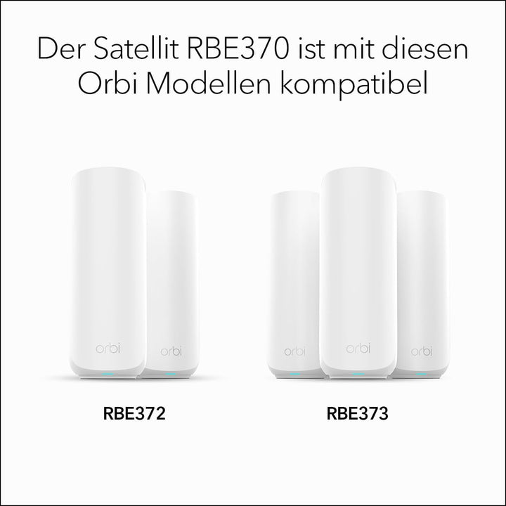 NETGEAR Orbi Serie 370 | Mesh WiFi 7 Satellit | RBE370 | Kompatibel mit Orbi Serie RBE372 / RBE373 |