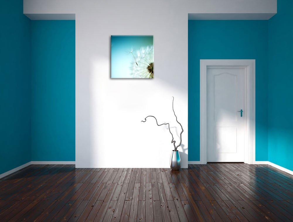 Pixxprint Löwenzahn Pusteblume als Leinwandbild/Grösse: 70x70 cm/Wandbild/Kunstdruck/fertig bespannt