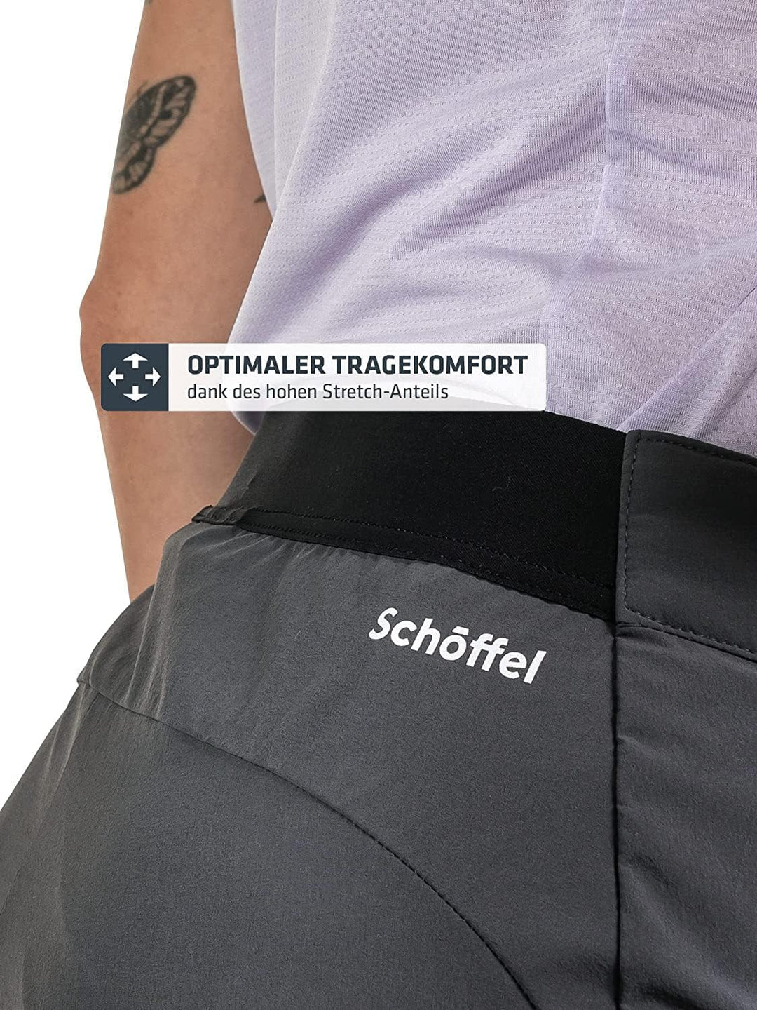 Schöffel Damen Pants Hestad L, robuste, schnell trocknende Outdoor Hose, Damen Hose mit bequemer Pas