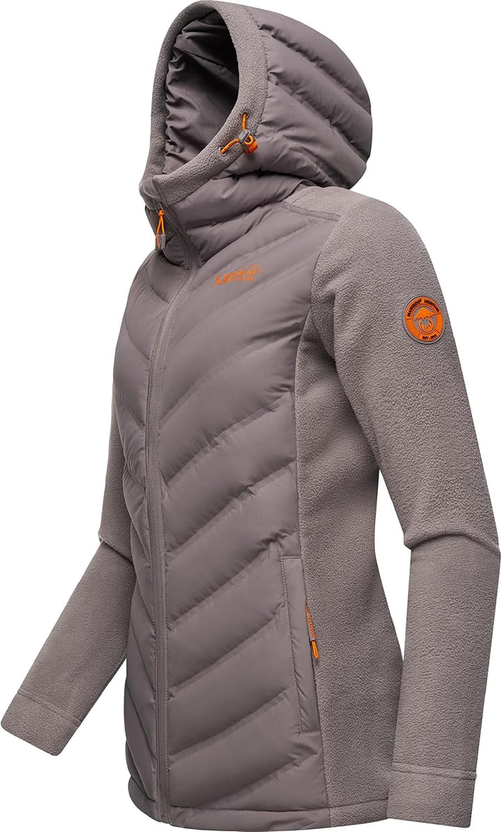 MARIKOO Damen leichte Übergangsjacke Steppjacke Mount Haruna S Grau, S Grau