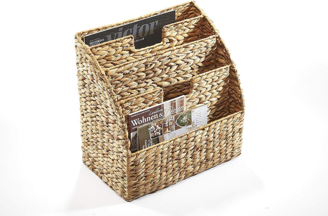 Kobolo Zeitungsständer Zeitungskorb aus Wasserhyazinthe - 40x25x41 cm Braun