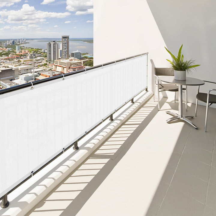 SUNNY GUARD Balkon Sichtschutz Wetterfest 90x500cm Balkonverkleidung Balkonabdeckung Balkonumspannun