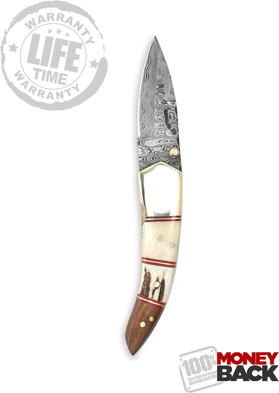 Perkin Knives Taschenmesser/Camping-Werkzeug, Damastklinge, handgemacht