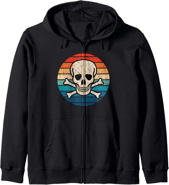 Vintage Retro Totenkopf Kapuzenjacke