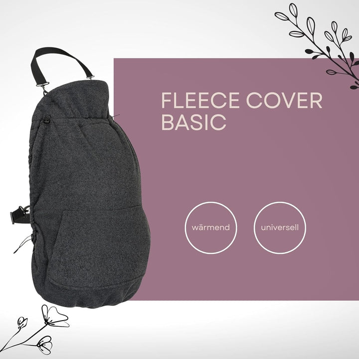 Hoppediz Fleece Cover f. Babytrage Bauchtrage Tragetuch Anthrazit, anthrazit