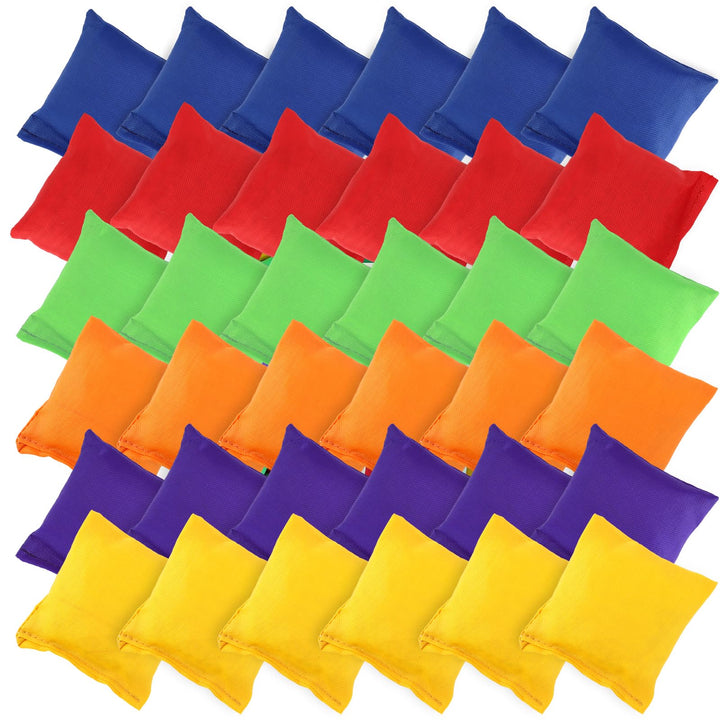36 Stück Cornhole Säckchen, 6 Farben Wurfsäckchen, 7 x 7cm Nylon Sitzsack Werfen, Cornhole Sitzsack-