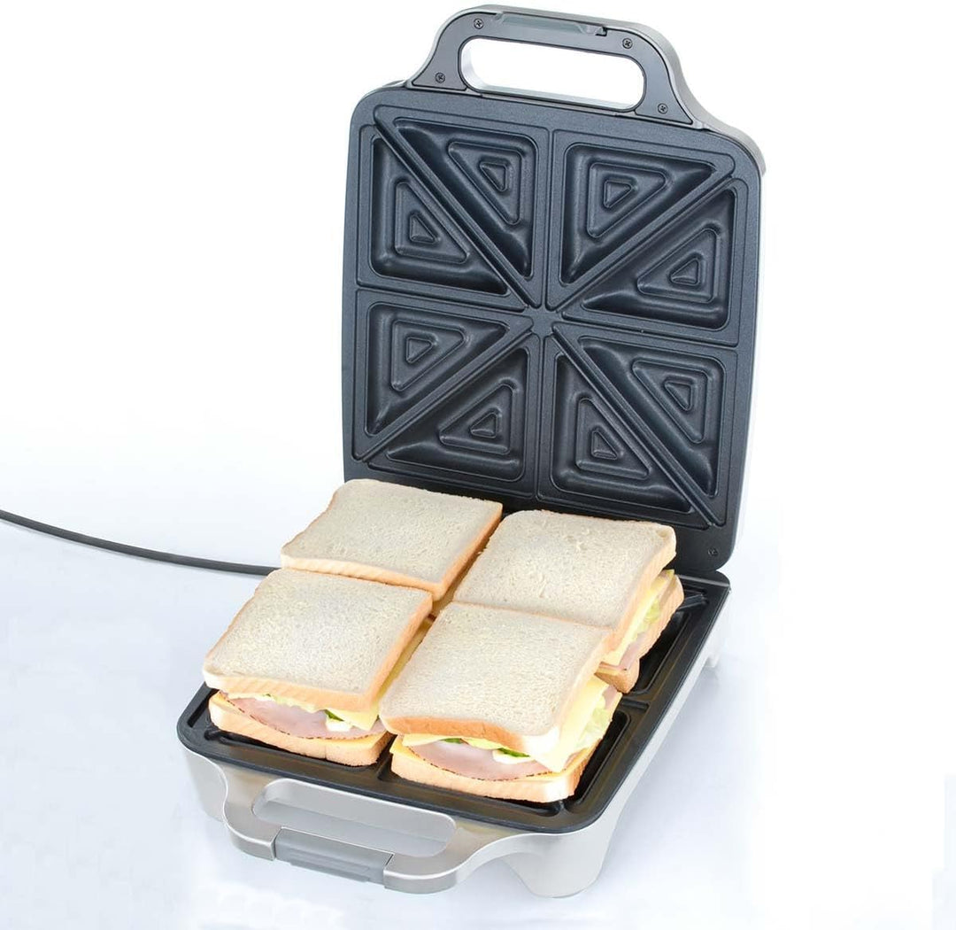Cloer 6269 Sandwichmaker XXL / 1800 W / für 4 Sandwiches / American Toast / XXL-Füllung / optische F