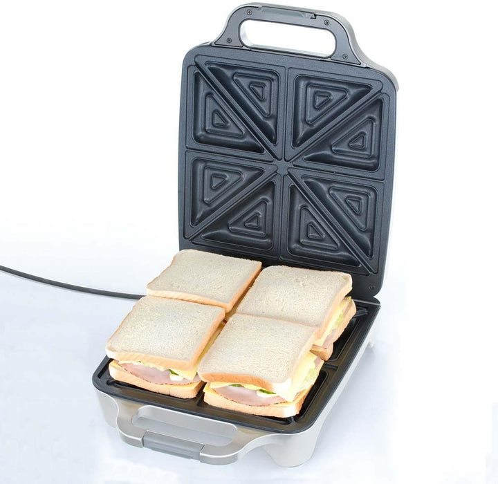 Cloer 6269 Sandwichmaker XXL / 1800 W / für 4 Sandwiches / American Toast / XXL-Füllung / optische F