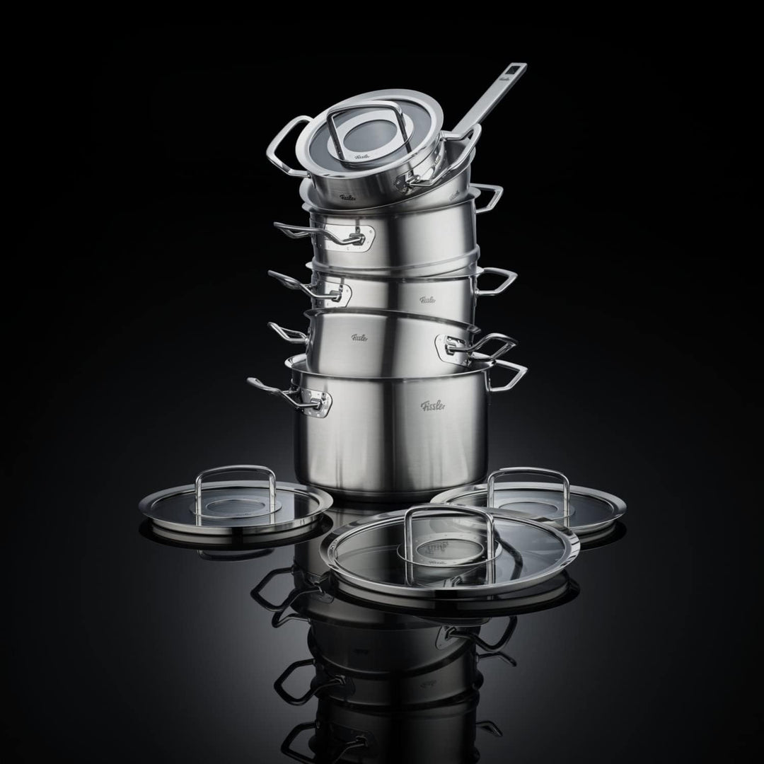 Fissler Original-Profi Collection/Edelstahl-Kochtopfset, 6-teilig, Töpfe mit Glas-Deckel (3 Kochtöpf
