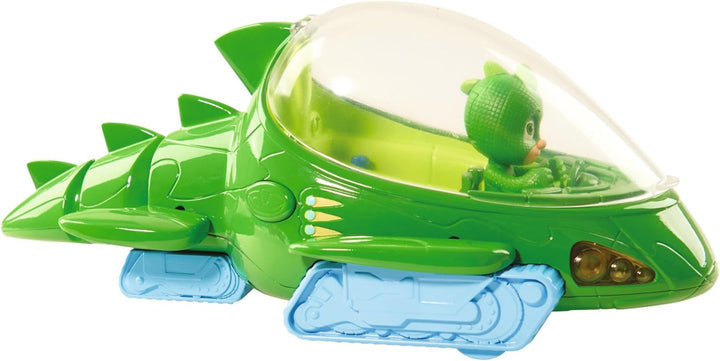 Simba 109402152 - PJ Masks Deluxe Geckomobil, Licht und Sound, 27cm, mit Spielfigur 8cm, Schwanz und