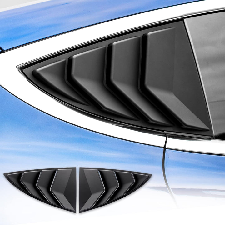 KUNGKIC Rear Side Window Louvers,Air Vent Scoop Louvers for Tesla Model 3 2017-2024,Window Scoop Lou