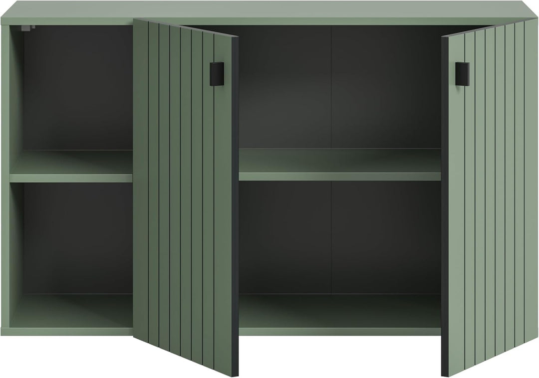 xonox.home – Sitzbank Station 106x63x37 cm in Smoke Green Nachbildung – Schuhbank mit viel Stauraum