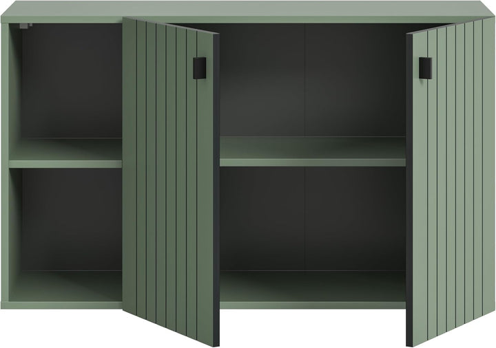xonox.home – Sitzbank Station 106x63x37 cm in Smoke Green Nachbildung – Schuhbank mit viel Stauraum